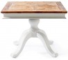 Spisebord i genanvendt elmetræ 100 x 100 cm - Antik hvid/Natur