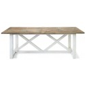 Spisebord i genanvendt elmetræ 180 x 90 cm - Antik hvid/Natur