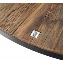 Spisebord i egetræ og stål 180 x 90 cm - Antik guld/Antik sort