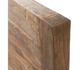 Sengeramme i genanvendt elmetræ og poplartræ 200 x 180 cm - Antik hvid/Antik natur 2