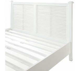 Sengeramme i genanvendt elmetræ og poplartræ 200 x 180 cm - Antik hvid/Antik natur 2