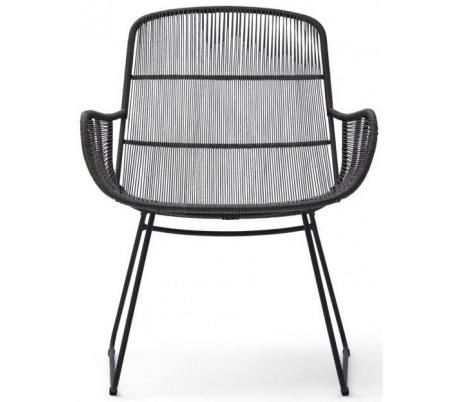 Havebord i teaktræ og aluminium Ø140 cm - Hvid/Natur