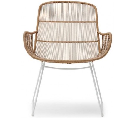 Hartford lounge havestol i reb og aluminium H82 cm - Sort