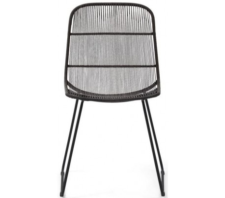 Hartford havestol i reb og aluminium H86 cm - Sort