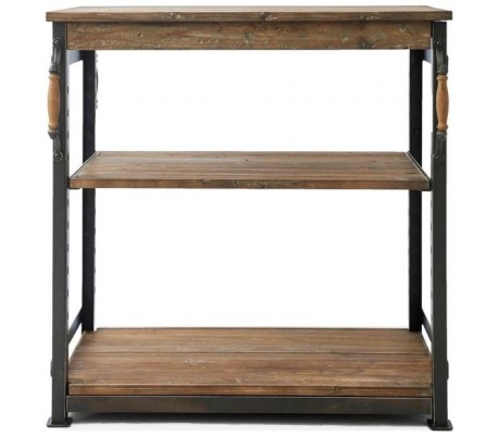 Klædeskab i genanvendt asktræ og jern H210 cm - Brun/Sort