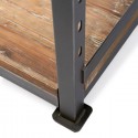 Reol i genanvendt fyrretræ og jern H100 cm - Industrielt sort/Rustik brun