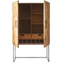 Klædeskab i genanvendt asktræ og jern H210 cm - Brun/Sort