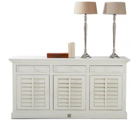 Klædeskab i akacietræ H230 cm - Antik hvid