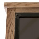 Vitrineskab i asktræ, jern og glas H220 cm - Natur/Industrielt sort