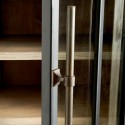 Vitrineskab i asktræ, jern og glas H170 cm - Natur/Industrielt sort