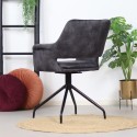 Nina rotérbar spisebordsstol i velour H84 cm - Sort/Okker