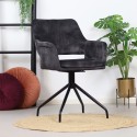 Nina rotérbar spisebordsstol i velour H84 cm - Sort/Okker