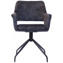 Nina rotérbar spisebordsstol i velour H84 cm - Sort/Okker