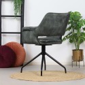Nina rotérbar spisebordsstol i velour H84 cm - Sort/Antracit