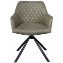 Club Spisebordsstol i øko-læder H81 cm - Sort/Olivengrøn