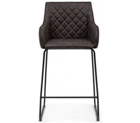 Barstol i pellini læder og træ H114 cm - Espresso