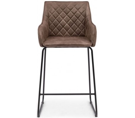 Barstol i pellini læder og metal H97 cm - Espresso