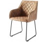 Spisebordsstol i pellini læder og metal H83 cm - Sort/Camel