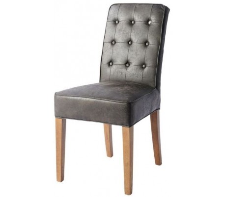 Spisebordsstol i pellini læder og træ H96 cm - Brun/Kaffe