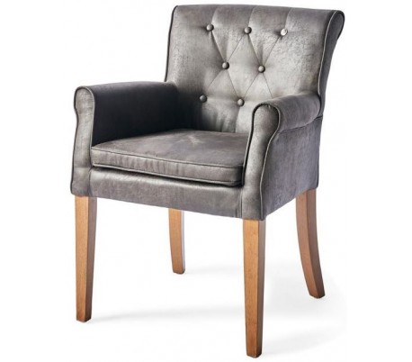 Spisebordsstol i pellini læder og træ H85 cm - Brun/Espresso