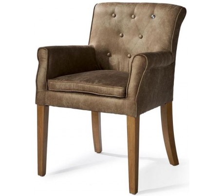 Spisebordsstol i pellini læder og træ H82 cm - Brun/Espresso