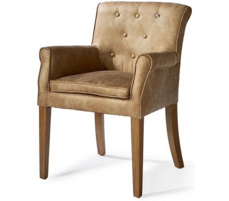 Spisebordsstol i pellini læder og træ H82 cm - Brun/Kaffe