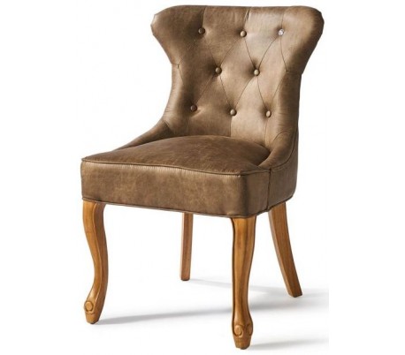 Spisebordsstol i pellini læder og træ H93 cm - Brun/Espresso