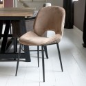 Spisebordsstol i velour og metal H83 cm - Sort/Kobber