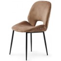 Spisebordsstol i velour og metal H83 cm - Sort/Kobber