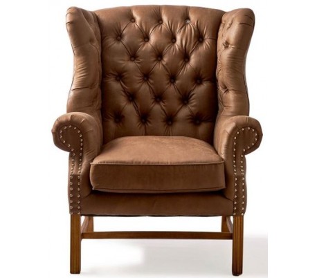 Biltmore Lænestol i læder og velour B145 cm - Cognac