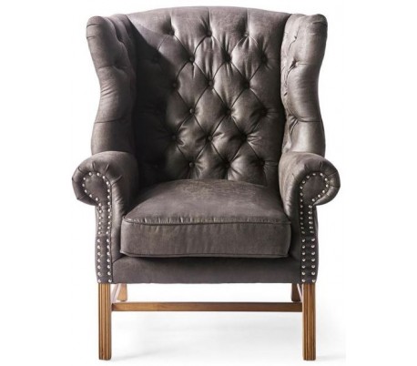 Franklin Lænestol i pellini læder H113 cm - Brun/Kaffe