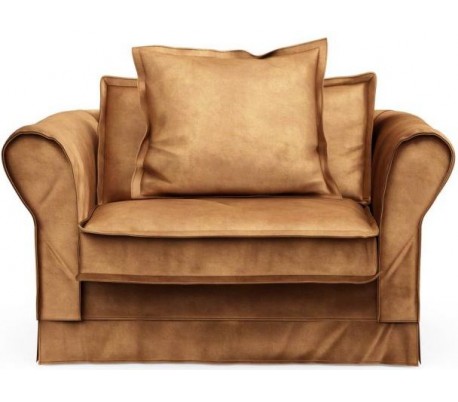 Carlton Lænestol i velour B120 cm - Mineral blå