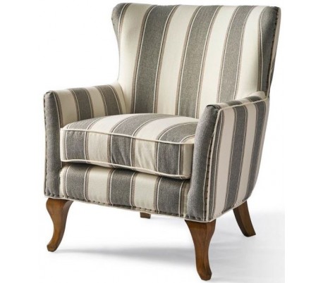 Cavendish Lænestol i polyester H90 cm - Hvid/Blå