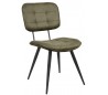 Spisebordsstol i microfiber og metal H87 cm - Armygrøn