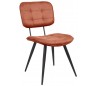 Spisebordsstol i microfiber og metal H87 cm - Cognac