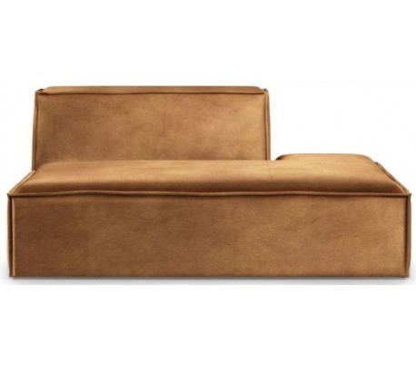 The Jagger venstrevendt daybed i velour 175 x 105 cm - Cognac