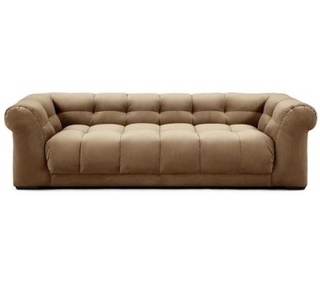 Cobble Hill 3,5 personers sofa i velour B235 cm - Sort/Mørkegrå