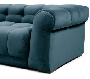 Cobble Hill 3,5 personers sofa i velour B235 cm - Sort/Mineral blå 2