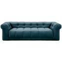 Cobble Hill 3,5 personers sofa i velour B235 cm - Sort/Mineral blå