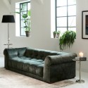 Cobble Hill 3,5 personers sofa i velour B235 cm - Sort/Petrolium