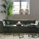Cobble Hill 3,5 personers sofa i velour B235 cm - Sort/Petrolium