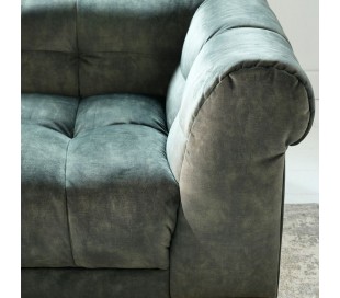 Cobble Hill 3,5 personers sofa i velour B235 cm - Sort/Petrolium 2