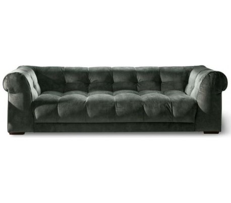 Cobble Hill 3,5 personers sofa i velour B235 cm - Sort/Petrolium