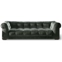 Cobble Hill 3,5 personers sofa i velour B235 cm - Sort/Petrolium