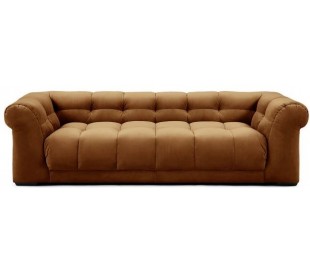 Cobble Hill 3,5 personers sofa i velour B235 cm - Sort/Efeu