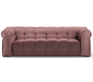 Cobble Hill 3,5 personers sofa i velour B235 cm - Sort/Cognac