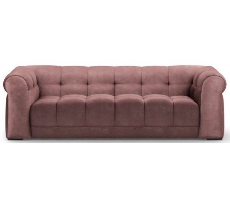 Cobble Hill 3,5 personers sofa i velour B235 cm - Sort/Cognac