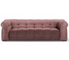 Cobble Hill 3,5 personers sofa i velour B235 cm - Sort/Støvet pink