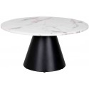 Lexington sofabord i marmor og stål Ø90 cm - Sort/Hvid marmor