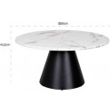 Lexington sofabord i marmor og stål Ø90 cm - Sort/Hvid marmor